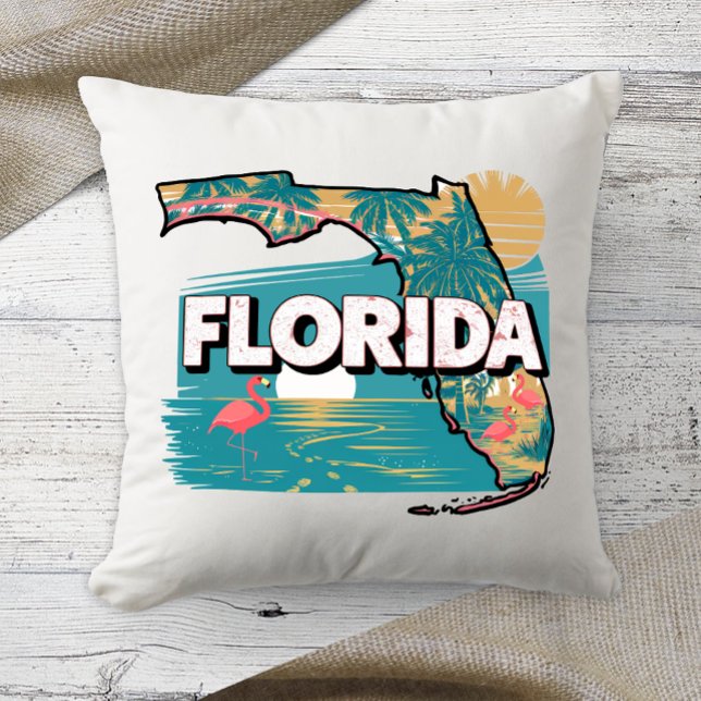 Coussin Home State Retro Color Floride (Créateur téléchargé)