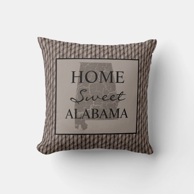 Coussin Home Sweet Alabama Faux Weave (Recto)