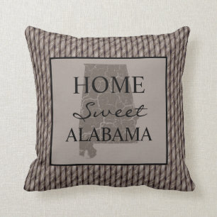 Coussin Home Sweet Alabama Faux Weave