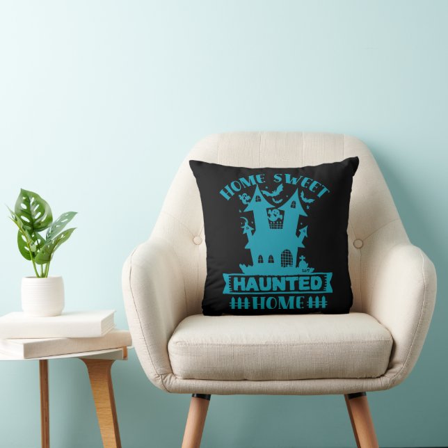 Coussin HOME SWEET HAUNTED HOME drôle halloween (Chaise)