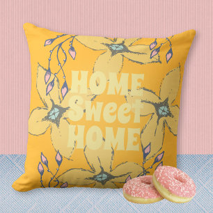 Coussin HOME Sweet HOME Flower Power Pop Art