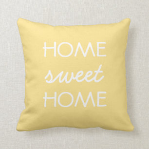 Coussin Home Sweet Home Jaune clair