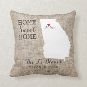 Coussin Home Sweet Home Milton Georgia Rustic