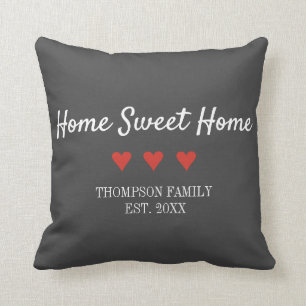 Coussin Home Sweet Home Nom de famille