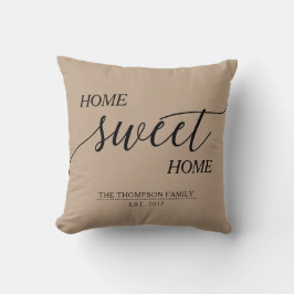 Coussin Home Sweet Home Nom de famille