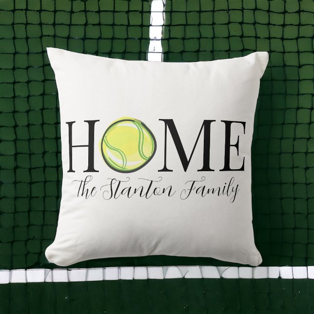 Coussin Home Tennis Ball Nom de famille (Créateur téléchargé)
