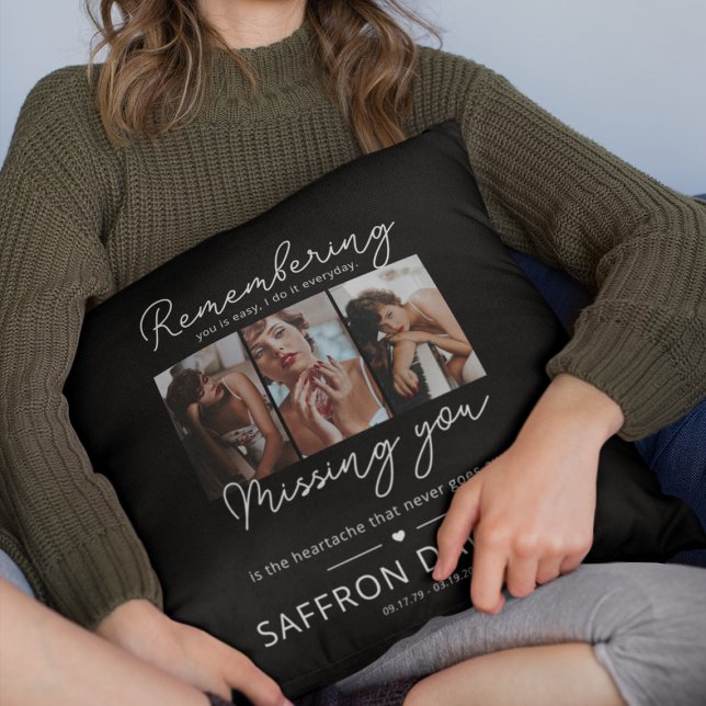 Coussin Hommage photo Memorial 3 (Créateur téléchargé)