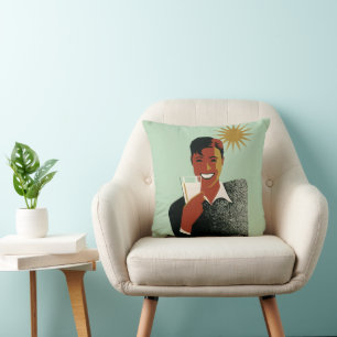 Coussin Homme Art Déco Vintage, Boissons Fraîches en Été