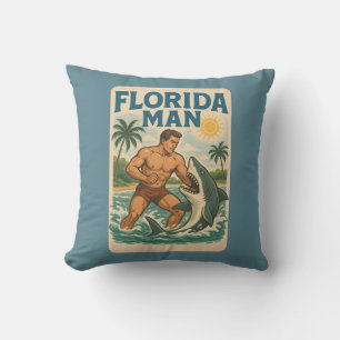 Coussin Homme de Floride Lutteur de Requins Côtiers Retr