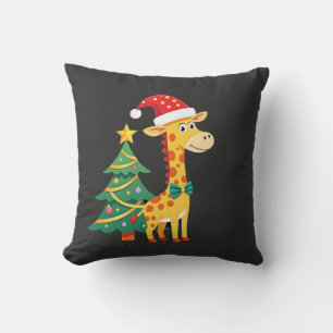 Coussin Homme en pain d'épices Girafe Chapeau de Père Noël