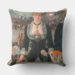 Coussin Homme maussade barman parisien Un bar aux Folies-B