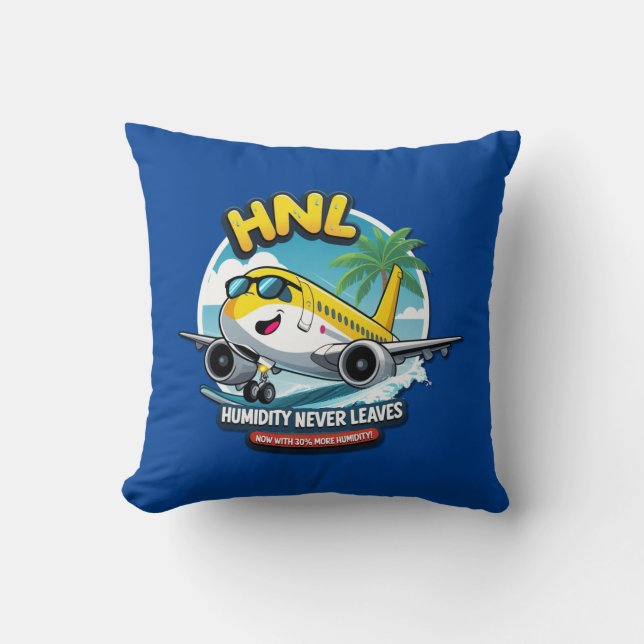 Coussin Honolulu HNL Airport Code Throw Pillow (Recto)