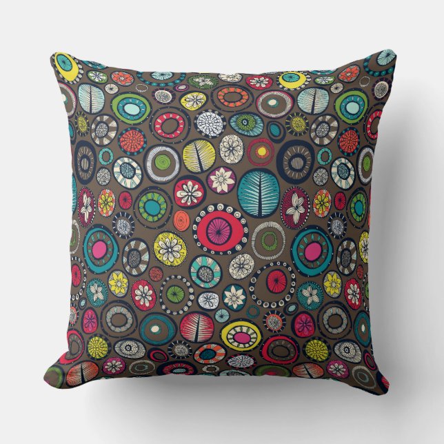 Coussin Honolulu hops brun (Recto)