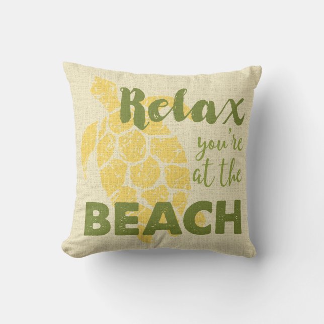 Coussin Honu Sea Turtle Hawaii Relax Beach Reversible (Recto)