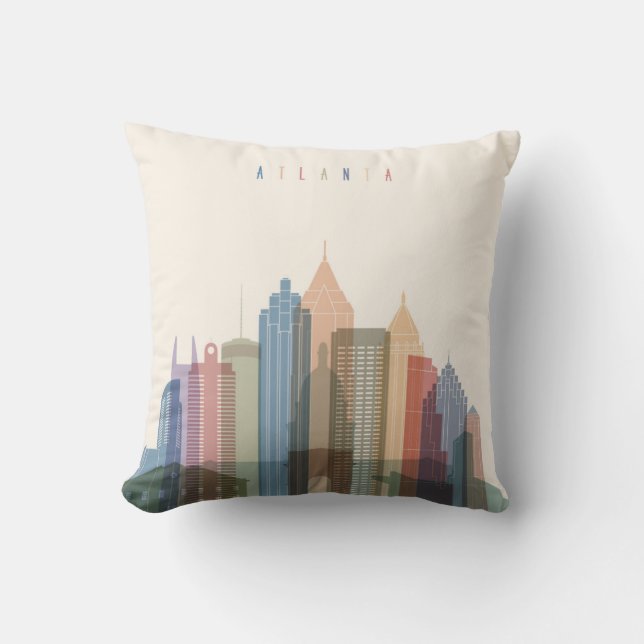 Coussin Horizon de ville d'Atlanta, la Géorgie | (Recto)