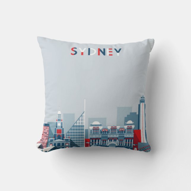 Coussin Horizon de ville de Sydney Australie (Recto)