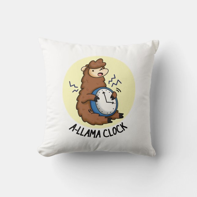 Coussin Horloge A-llama Funny Llama Pun (Recto)