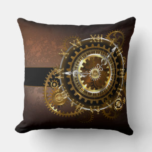 Coussin Horloge Steampunk avec des engrenages anciens