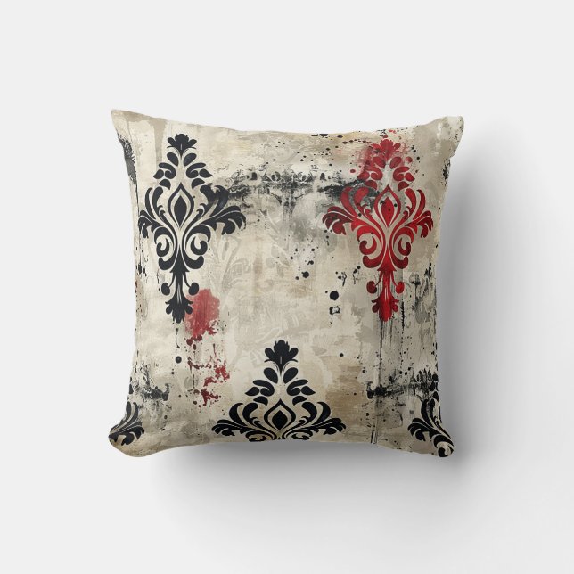 Coussin Horreur Escape Room Royal Damask Blood Stain (Recto)