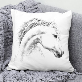 Coussin Horse portrait drawing equestrian art