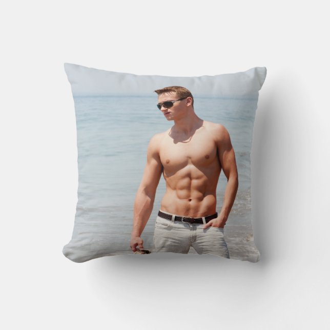 Coussin Hot Guy Bare Poitrine Musical Abs Beach Shirless P (Recto)