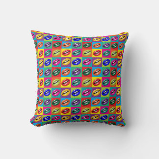 Coussin Hot Lips Pop Art Carré Petite impression