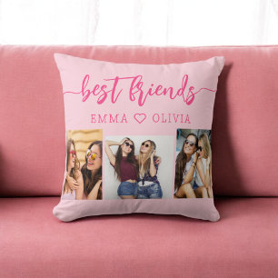 Coussin Hot Pink Best Friends 3 Photo Collage Keepsaké
