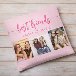 Coussin Hot Pink Best Friends 3 Photo Collage Keepsaké