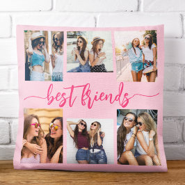 Coussin Hot Pink Best Friends 6 Photo Collage Keepsaké