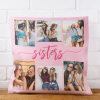 Hot Pink Sisters 6 Photo Collage Keepsaké cadeau