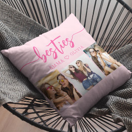 Coussin Hot Rose Besties Friends 3 Photo Collage