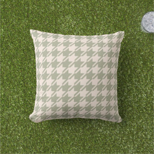 Coussin Houndstooth 2Way Green+Cream Big Motif
