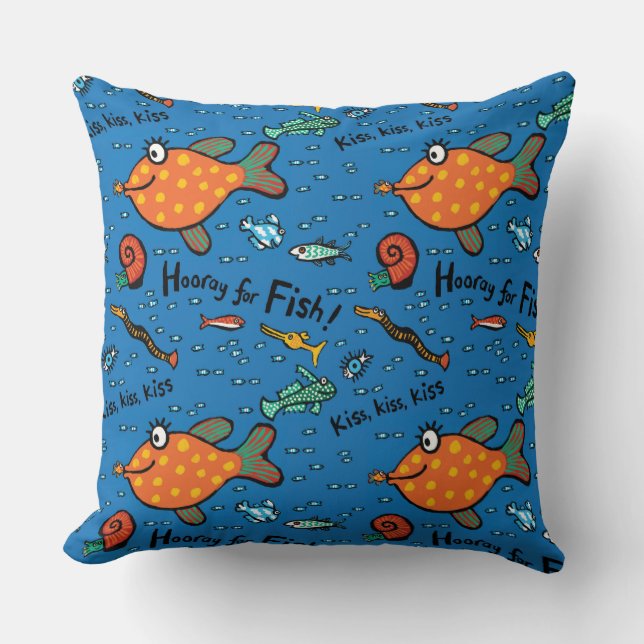 Coussin Hourra pour le motif de poissons (Recto)