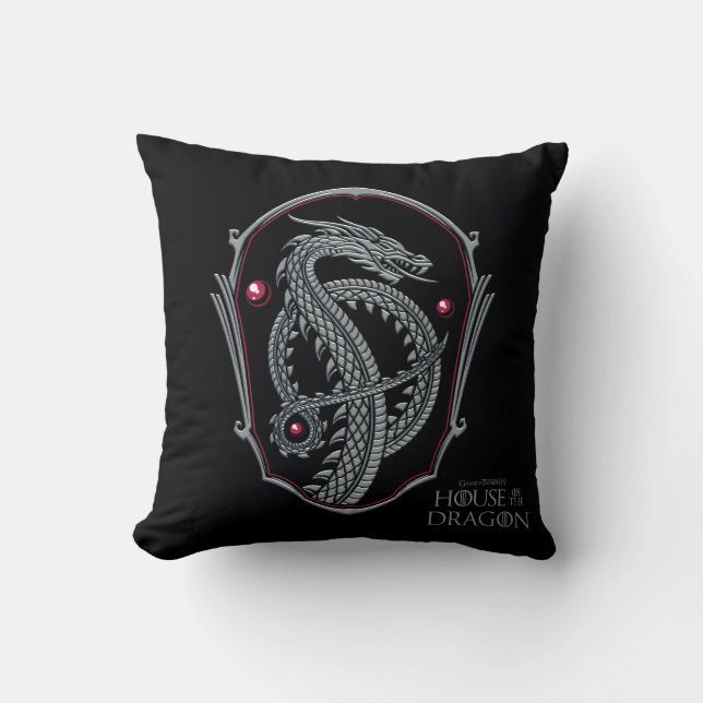 Coussin HOUSE of the Dragon | Silver Dragon Crest (Recto)