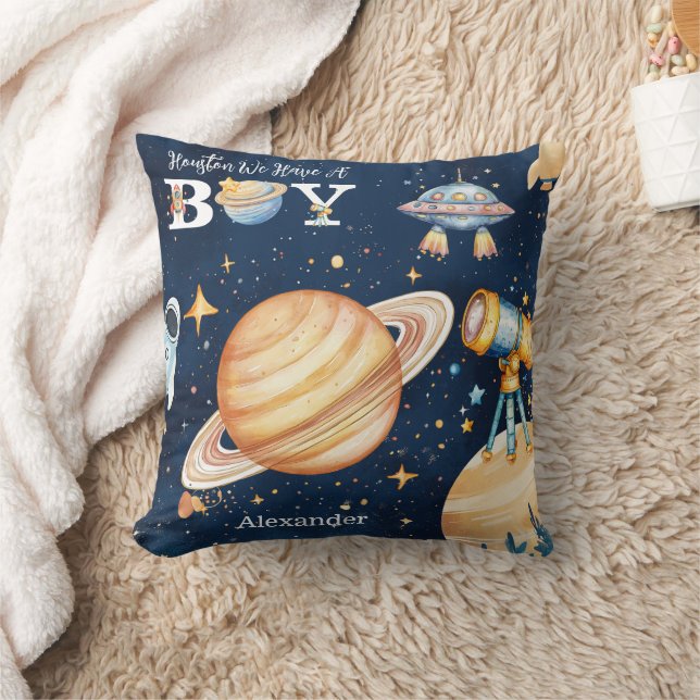 Coussin Houston We Have A Boy Outer Space (Couverture)