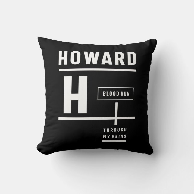 Coussin Howard Nom personnalisé Cadeau Anniversaire (Recto)