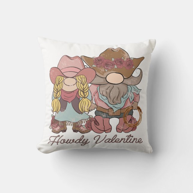 Coussin Howdy Valentine Country Gnomes (Recto)