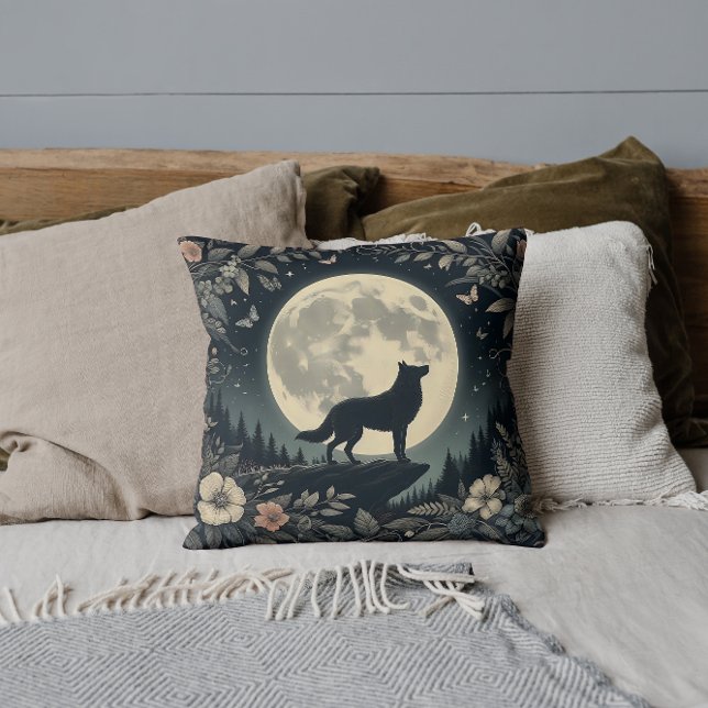 Coussin Howling Wolf Foliage (Créateur téléchargé)