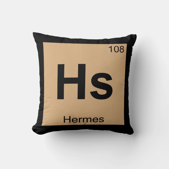 Coussin Hs - Symbole de table périodique de chimie de Herm (Recto)