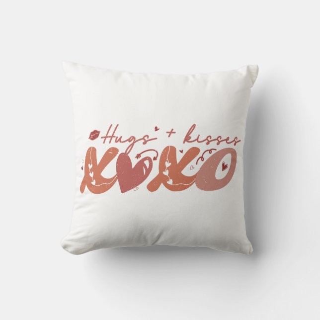 Coussin Hugs Kisses XOXO (Recto)