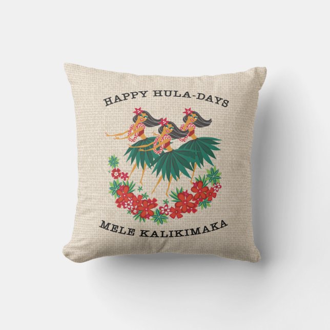 Coussin Hula Holiday paradisiaque Hawaiian Hula Girls (Recto)