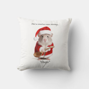 Coussin Humour de Noël pas une créature remuait la souris