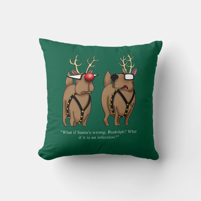 Coussin Humour de Noël Reindeer (Recto)
