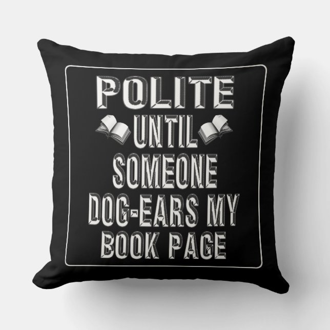 Coussin Humour des livres d'oreille de chien (Recto)