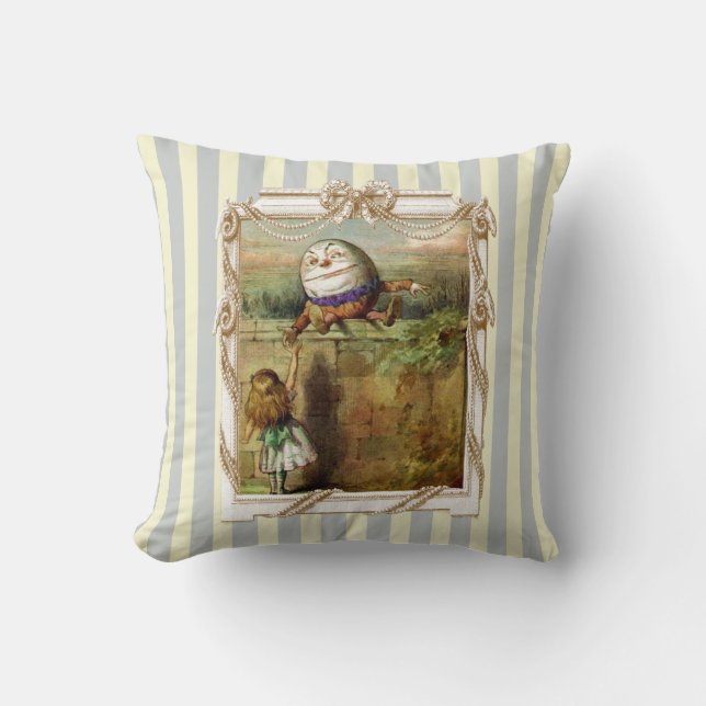 Coussin Humpty Dumpty et Alice (Recto)
