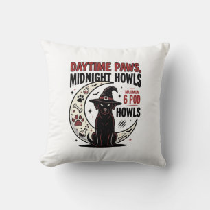 Coussin Hurlements de chien Halloween minuit