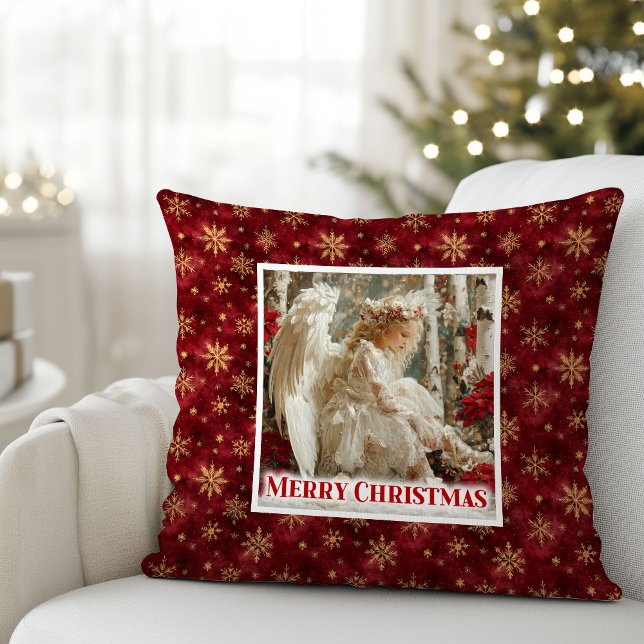 Coussin Hushed Cozy Angel Victorian Christmas Pillow Gift (Hushed Cozy Angel Victorian Christmas Pillow Gift)
