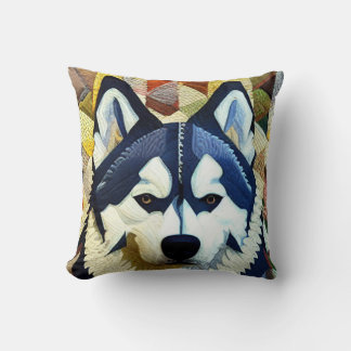 Coussin Husky Chig Patchwork Quilt par kedoki