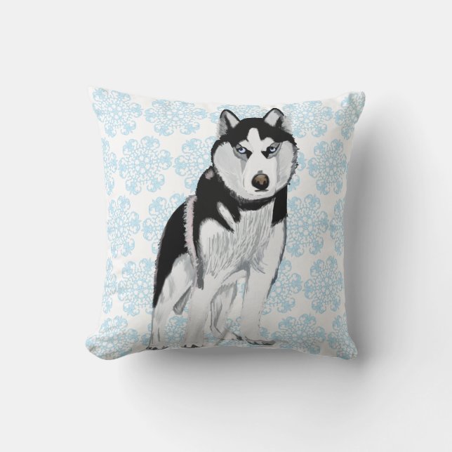 Coussin Husky contre les lacs de neige (Recto)