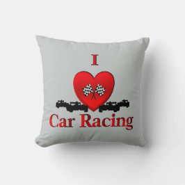 Coussin I Heart Car Racing Gris